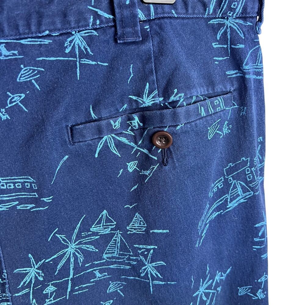 J.Crew Chino Shorts Scenic Sailboat Print in Stanton Navy Blue Men's 32W - Picture 5 of 9